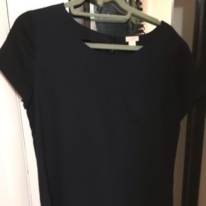 Satin Navy Top with Pocket